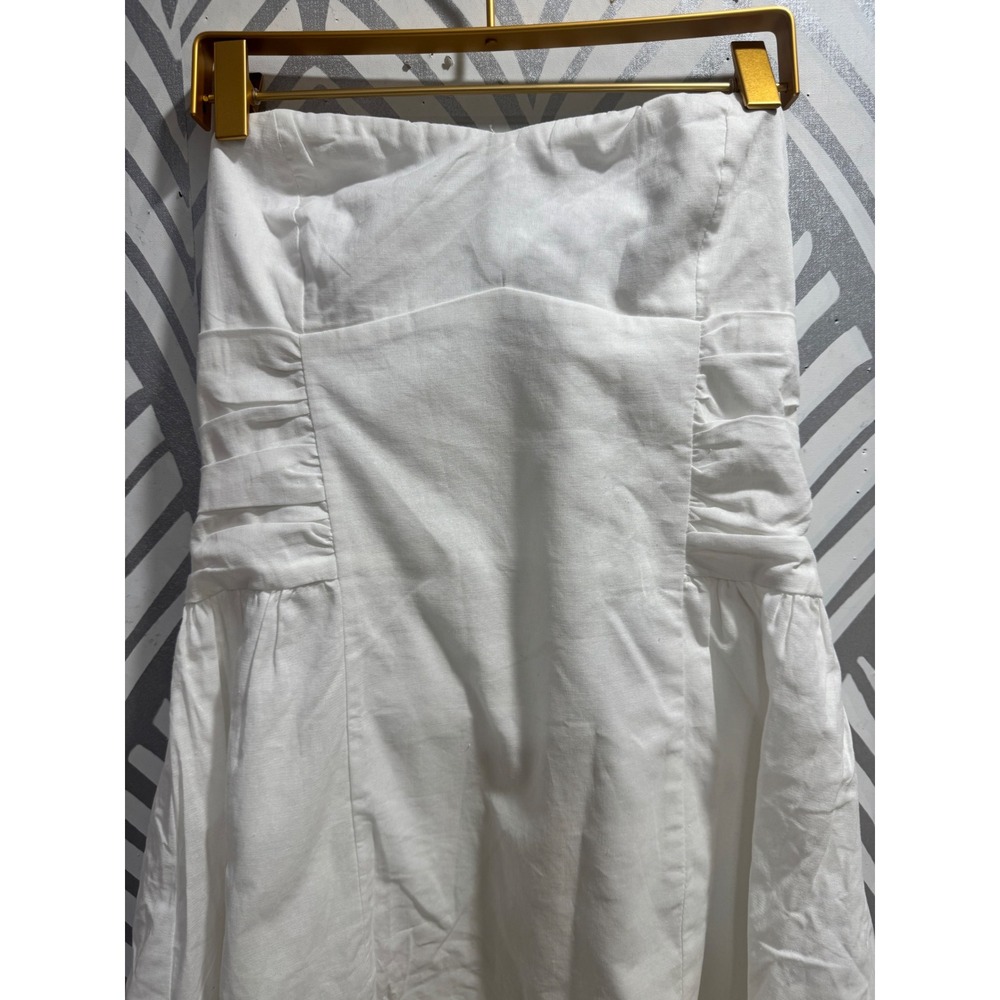 Princess Polly White Strapless Sibille Mini Dress Sweetheart Smocked Ruched US 8 - Picture 3 of 7